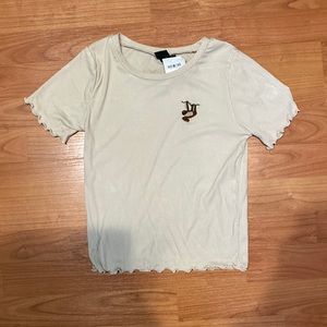 Crop Top with sloth embroider